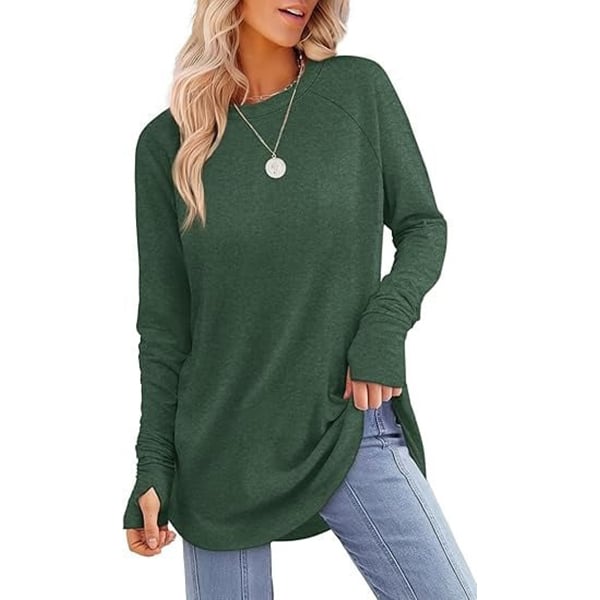 VeloraFit – Thumb Hole Curved Hem Tunic Shirt