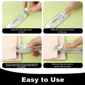 BindEase – Compact Binder Clip Stapler with 58 Clips