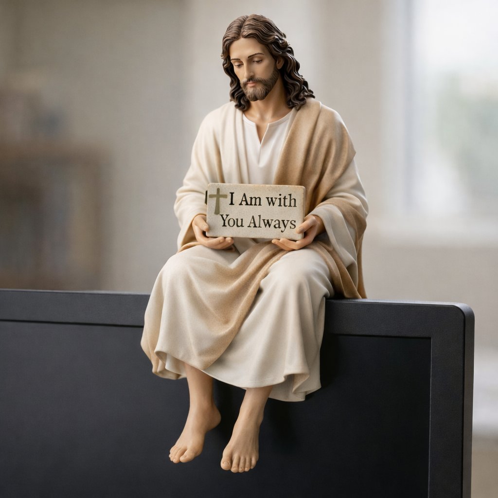 ✝Jesus Desk Companion Figurine✨Hand-Painted Ceramic Figurine