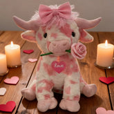 FluffyMoo – Cute Pink Cow Plush Doll