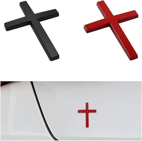 FaithRide – 3D Metal Cross Car Sticker