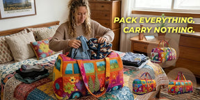 FloraVoyage – Quilted Floral Travel Duffel Bag