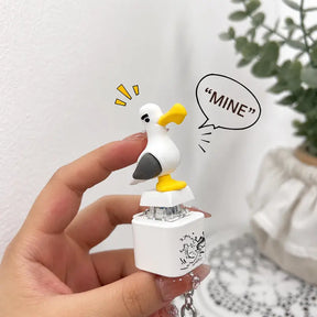 SquawkKey – Funny Seagull Button Keychain