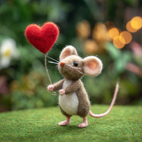 Needle Felted Mouse | Valentine's Day Gift💖