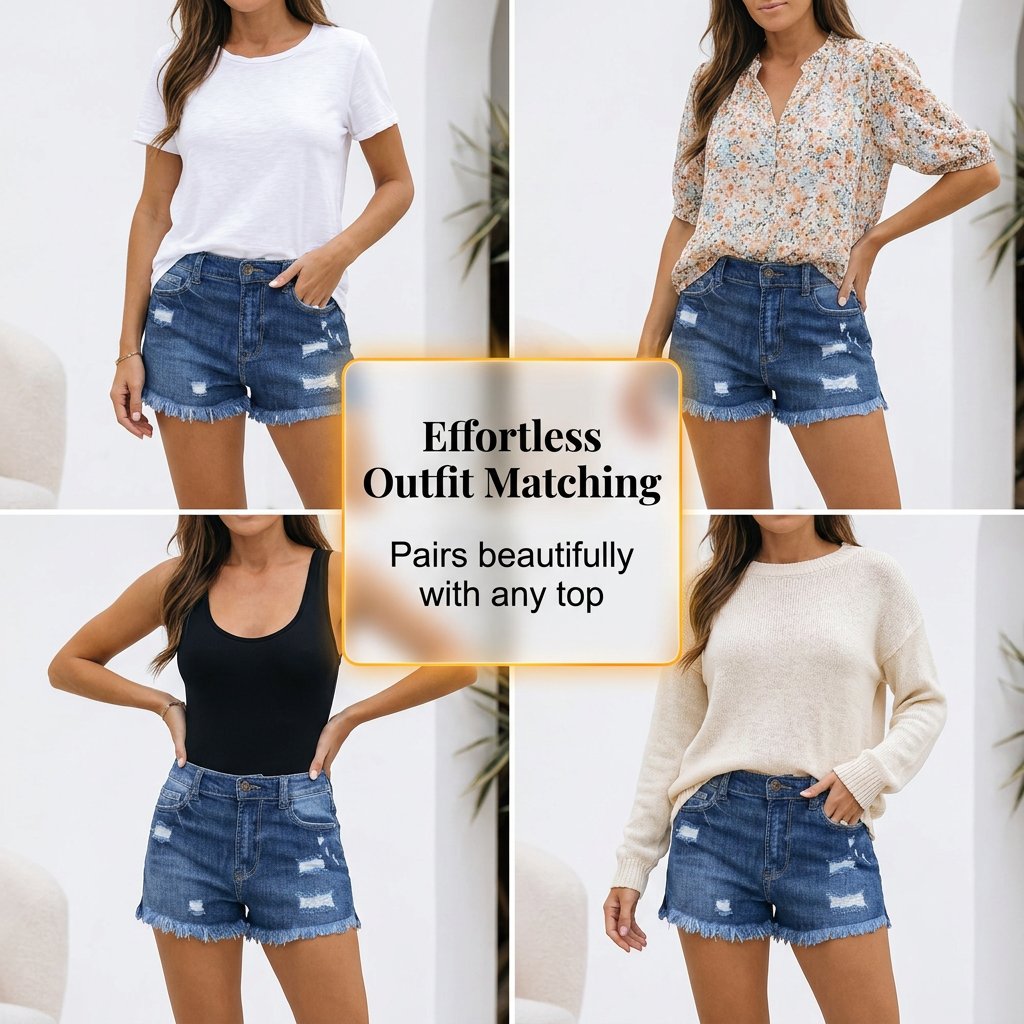 BlueBelle - Distressed Denim Shorts