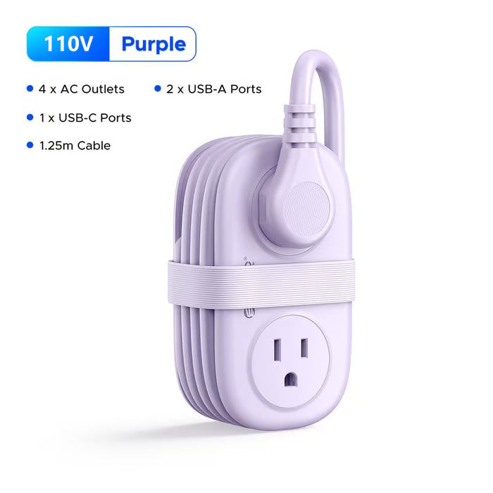 VoltPack – Compact 4-Outlet Power Strip for Travel