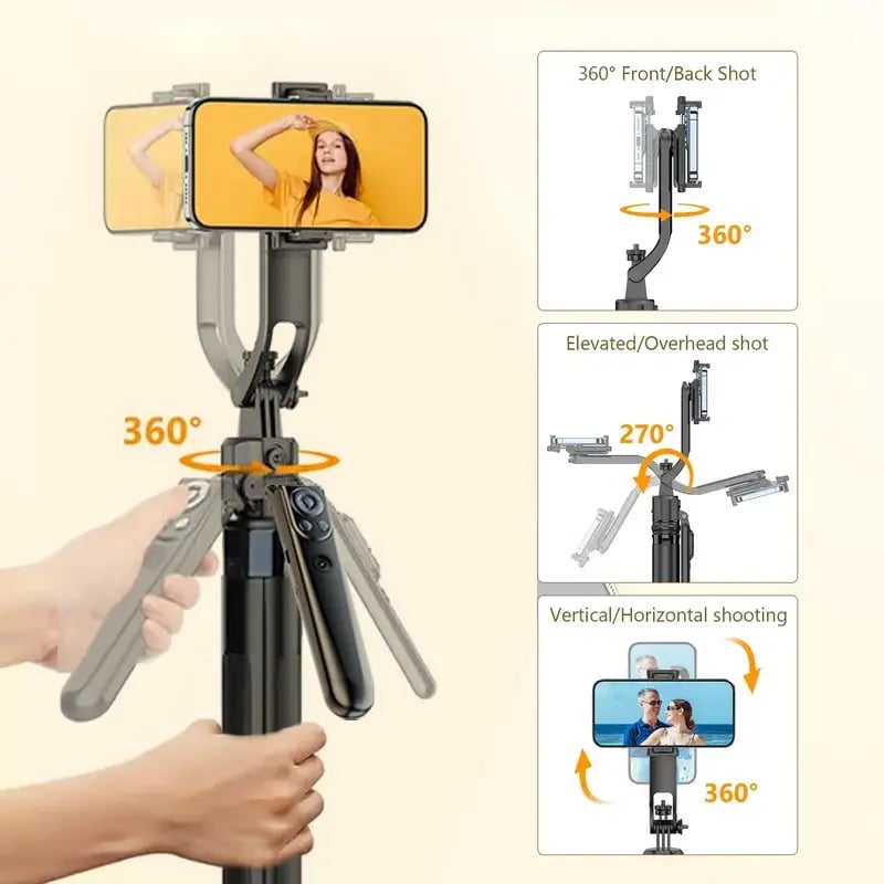 TrackPro – 360° Auto Face Tracking Selfie Stick Tripod