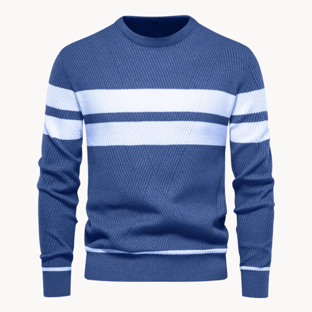 Zander Field Stripe Cotton Crewneck | Lupi