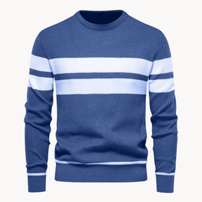 Zander Field Stripe Cotton Crewneck | Lupi