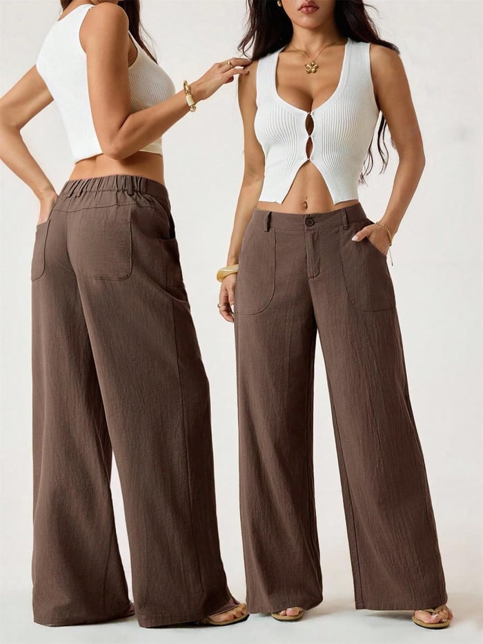 Linenora – Summer Cotton-Linen Palazzo Pants