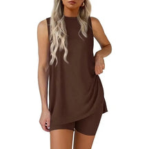 RelaxFit – Casual Split Hem Lounge Shorts Set