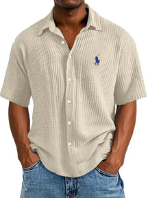UrbanLoom – Relaxed Textured Button Half Sleeved Shirt