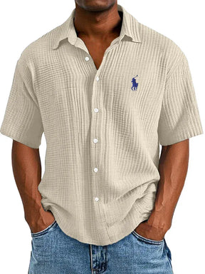 UrbanLoom – Relaxed Textured Button Half Sleeved Shirt