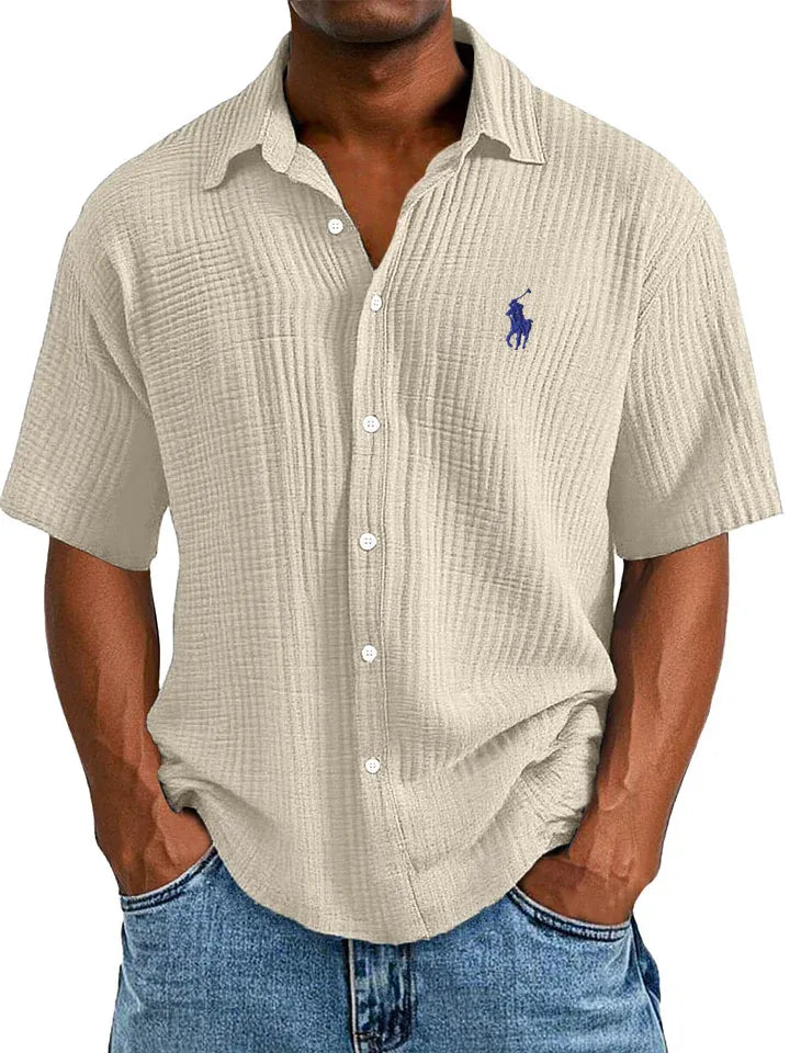 UrbanLoom – Relaxed Textured Button Half Sleeved Shirt