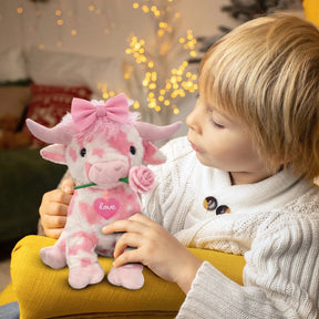 FluffyMoo – Cute Pink Cow Plush Doll