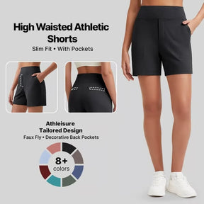 FitAura – Women’s High-Waisted Sport Shorts