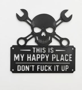 ForgeVibe – “This Is My Happy Place” Metal Wall Art Sign