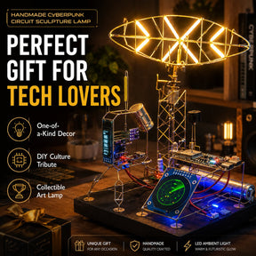NeonForge - Handmade Cyberpunk Circuit Sculpture Lamp