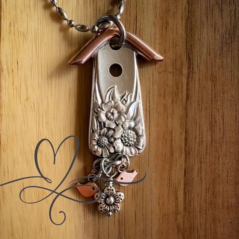 WhimsyPerch - Handcrafted Birdhouse Pendant