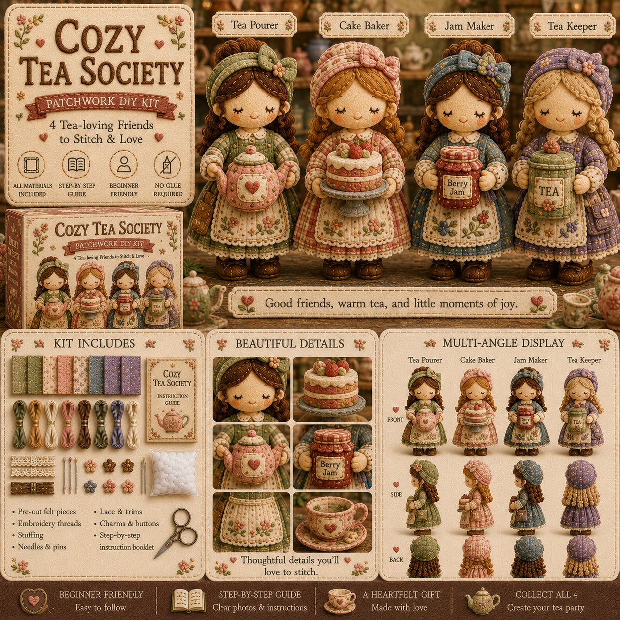 TinyWorlds – Cozy Patchwork DIY Craft Kit Collection