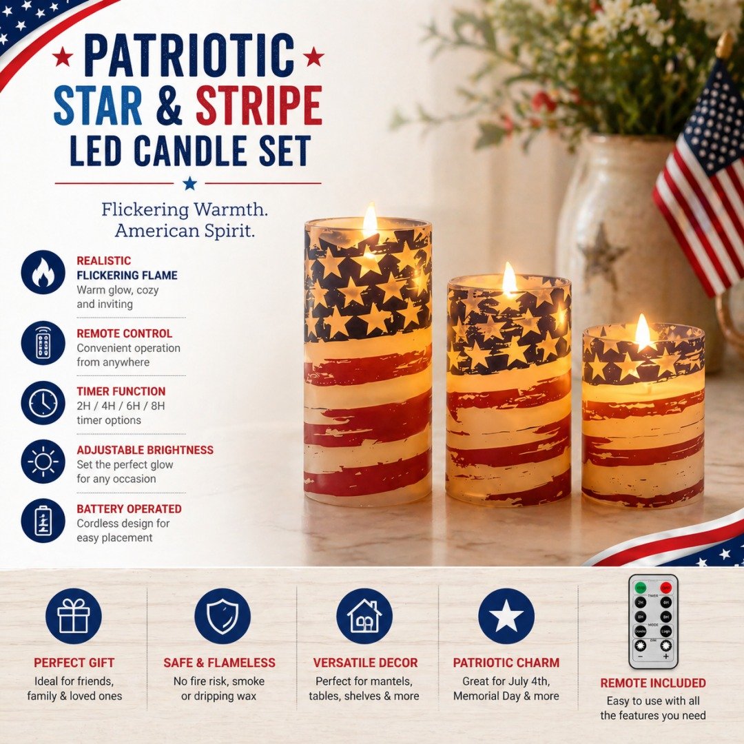 FreedomFlame – USA Inspired Flameless Candle Collection