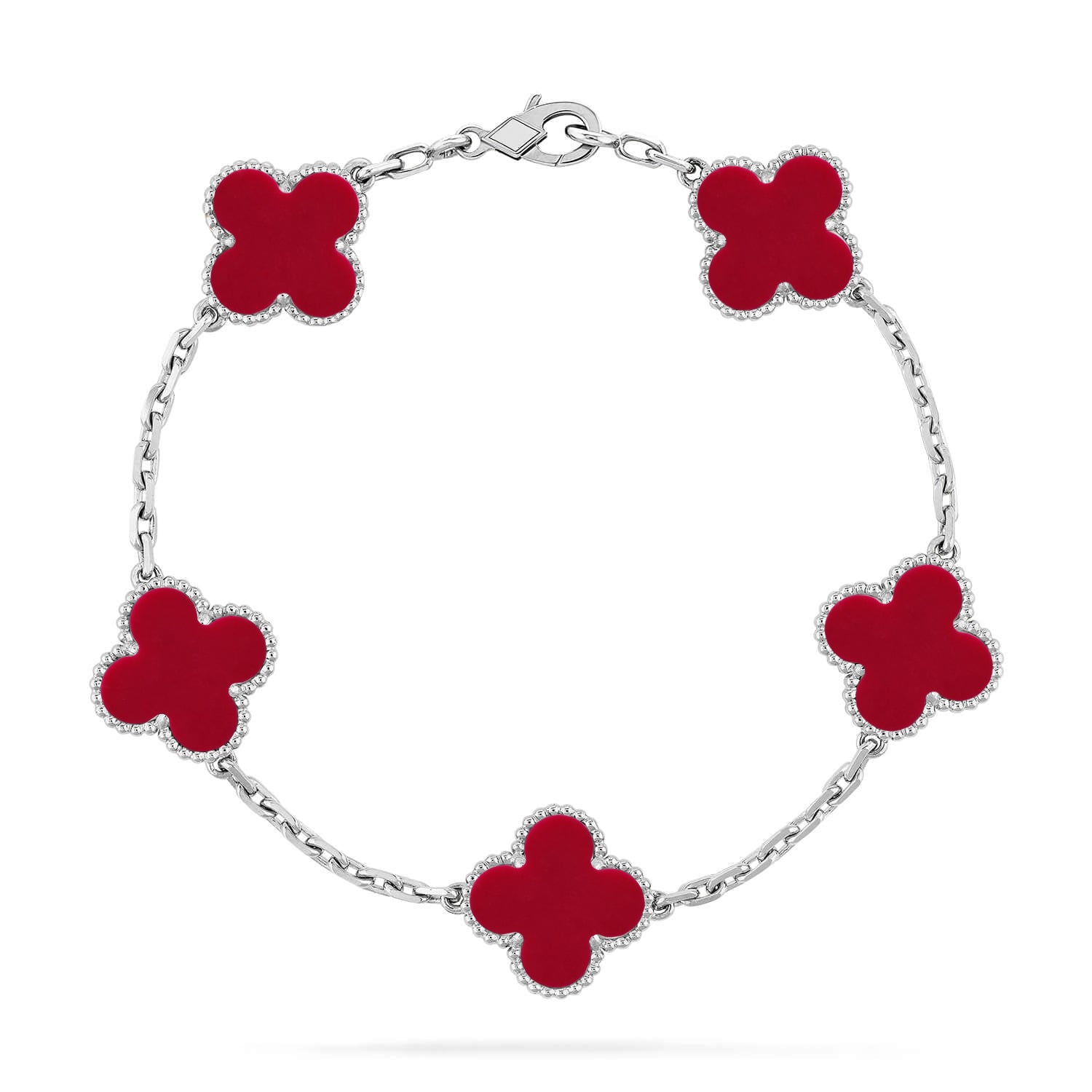 AuraLeaf – Lucky Carnelian Clover Bracelet