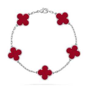 AuraLeaf – Lucky Carnelian Clover Bracelet