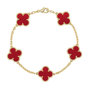 AuraLeaf – Lucky Carnelian Clover Bracelet