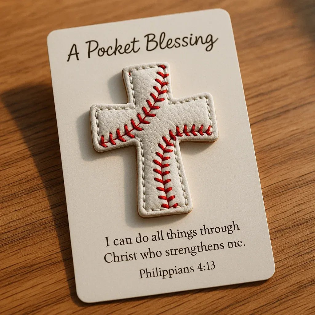 SpiritGame – Pocket Blessing Baseball Cross Charm