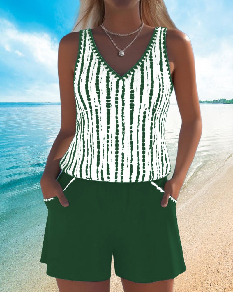 CoastalEase Tankini – Vacation Swimwear