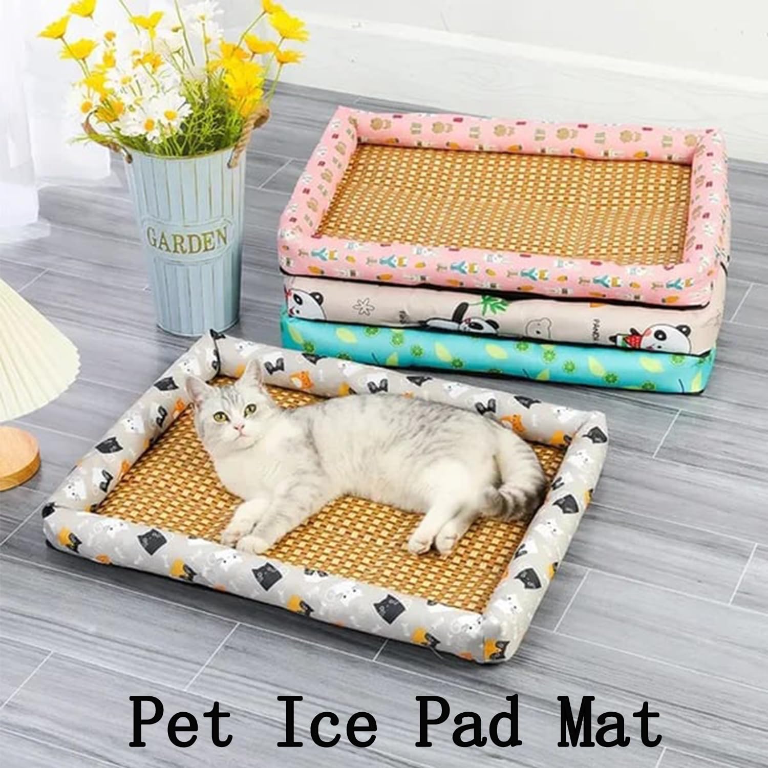 CoolNest – Breathable Rattan Cooling Pet Bed