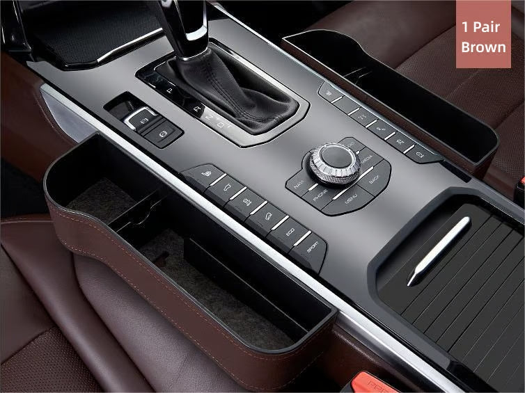 DriveMate – Multi Pocket Leather Car Seat Storage Organizer