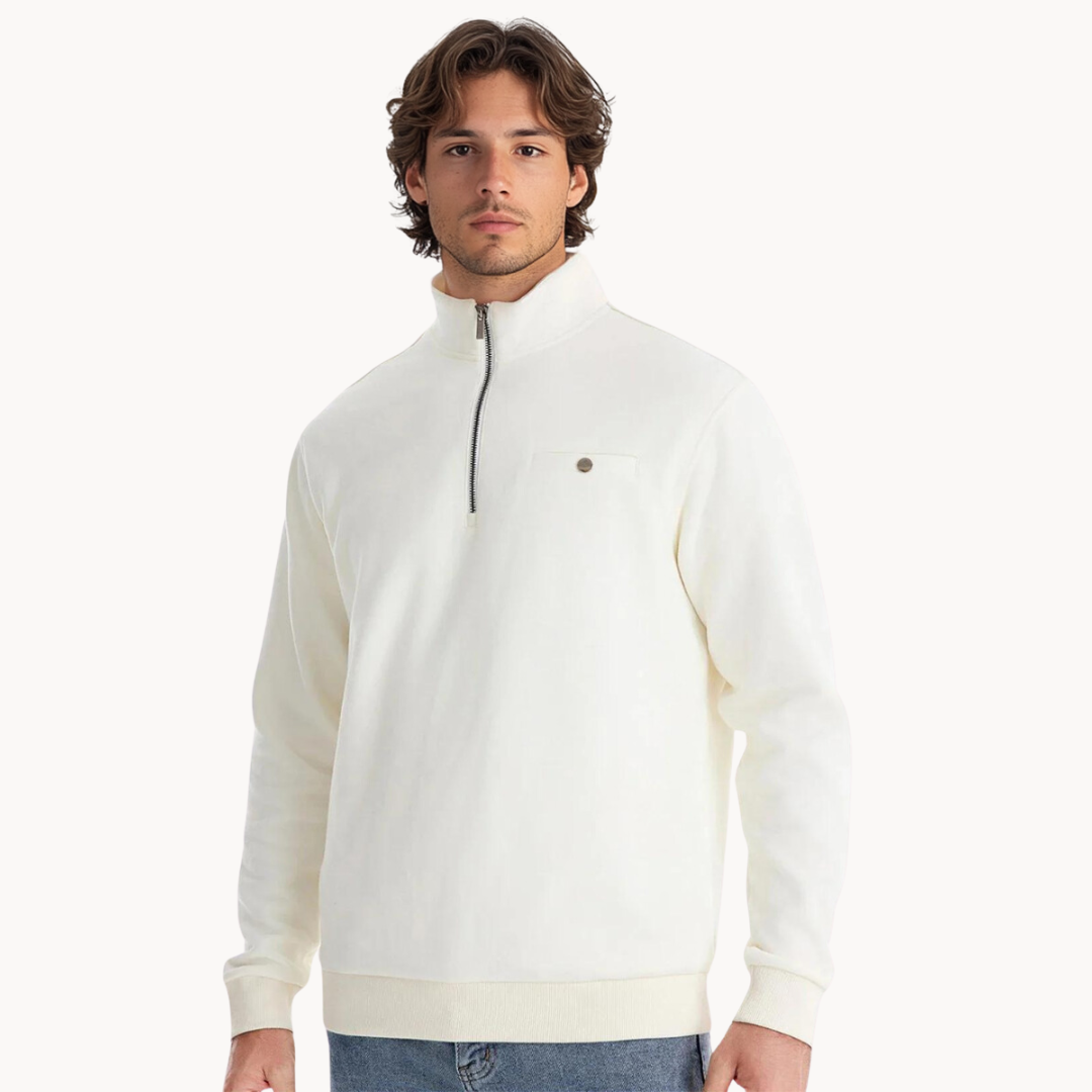 Lennox Mock Neck Zip Sweater | Lupi