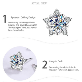 SnowLuxe - Moissanite Snowflake Earrings