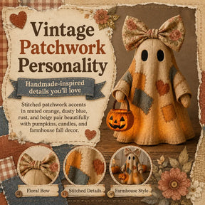 GlowGhost – Lighted Vintage Patchwork Ghost Decor