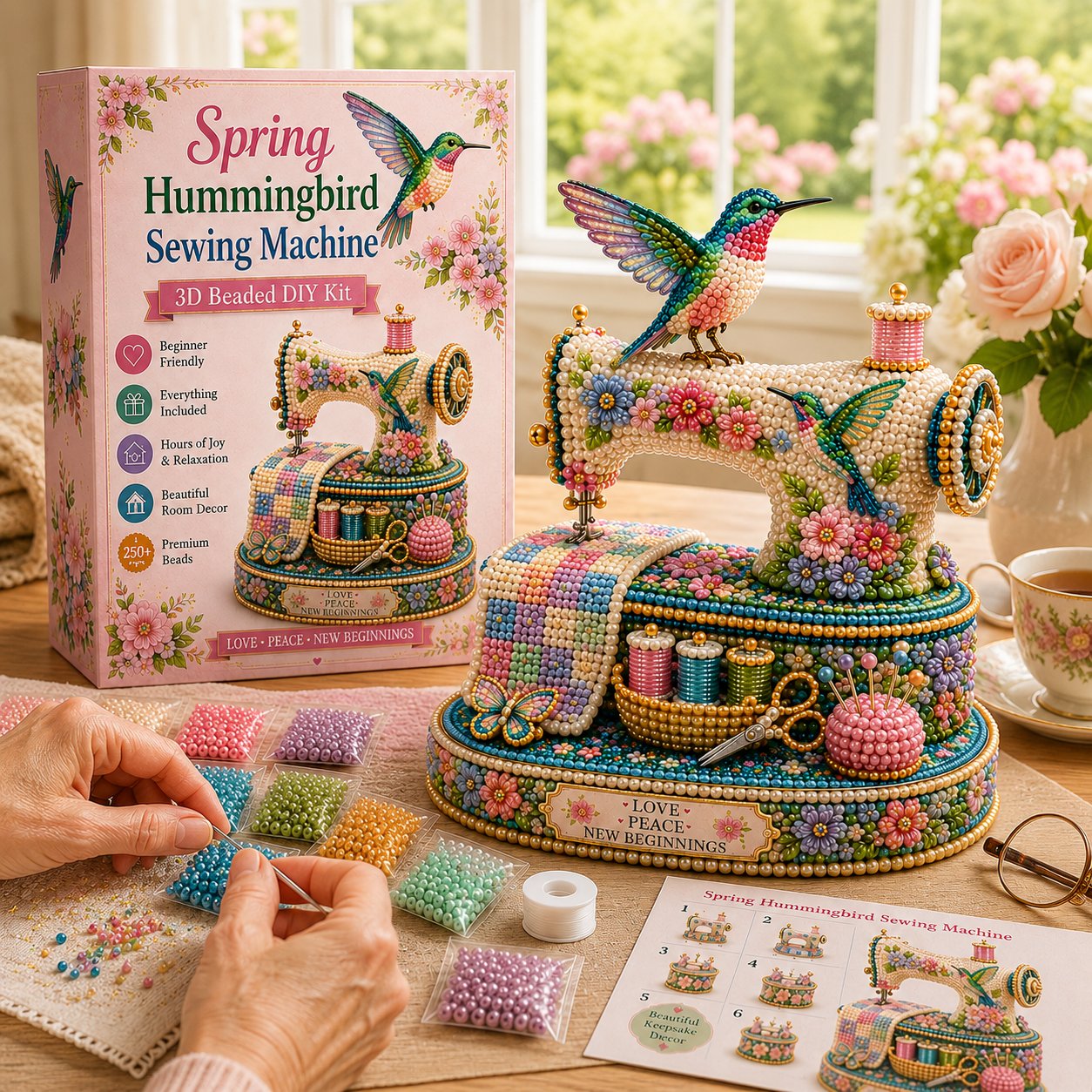 SpringBloom – 3D DIY Hummingbird Sewing Machine