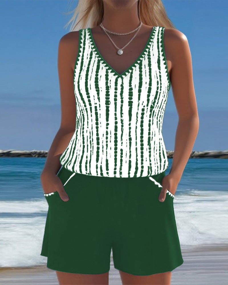 CoastalEase Tankini – Vacation Swimwear