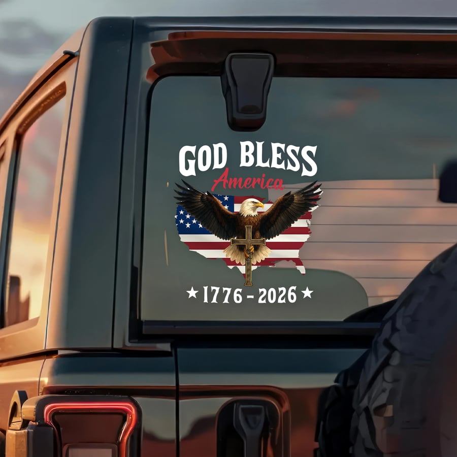 LibertyFlight – God Bless America Eagle Window Sticker