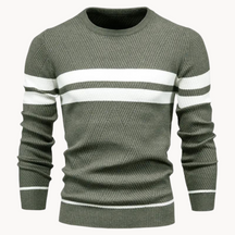 Zander Field Stripe Cotton Crewneck | Lupi