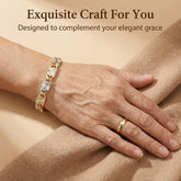 GoldenBlend – Three-Tone Link Bracelet