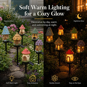 MushLumi – Solar Fairy-Tale Mushroom Cottage Light