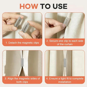 CurtainSnap – No-Drill Magnetic Curtain Holders