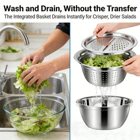 GrateCraft | 3-in-1 Stainless Steel Grater Bowl