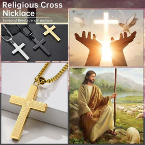 FaithScript – Lord’s Prayer Scribble Cross Necklace