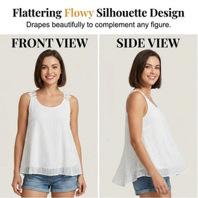 LaceBloom - Elegant Dot Lace Strap Tank Top