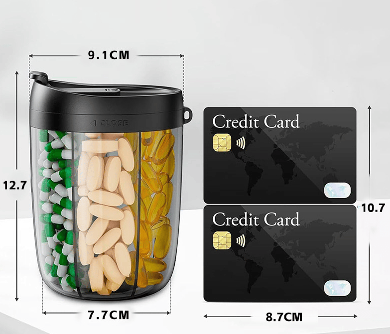 DailyMeds – 6 Compartment Pill Storage Container