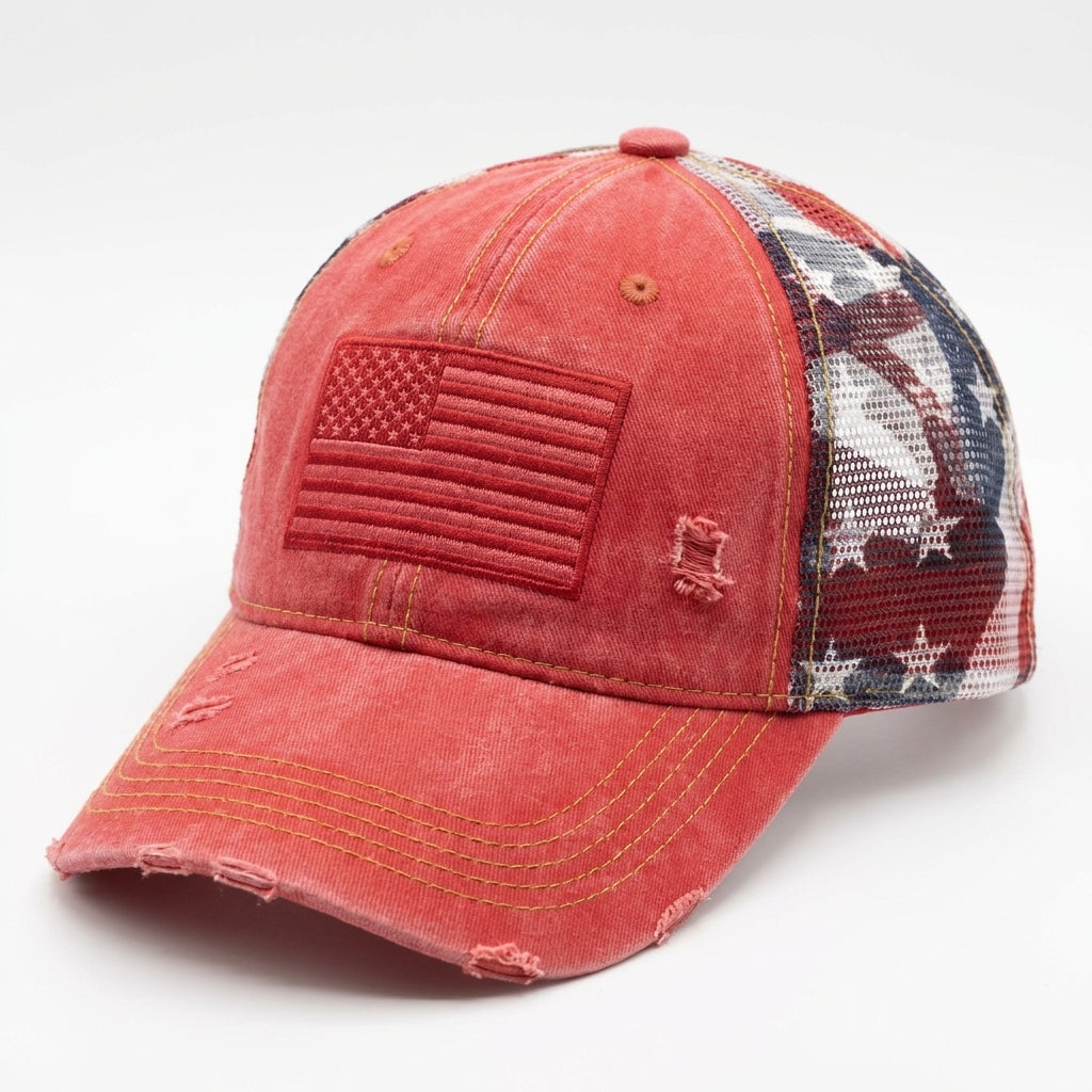 LibertyMesh – American Flag Ponytail Hat