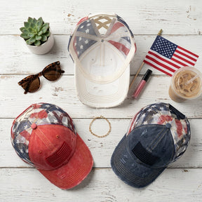 LibertyMesh – American Flag Ponytail Hat