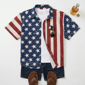 FreedomFlora – American Flag Tropical Shirt