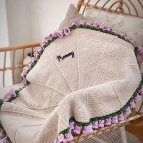 CozyBloom – Hand-Knitted Rose Blanket DIY Kit
